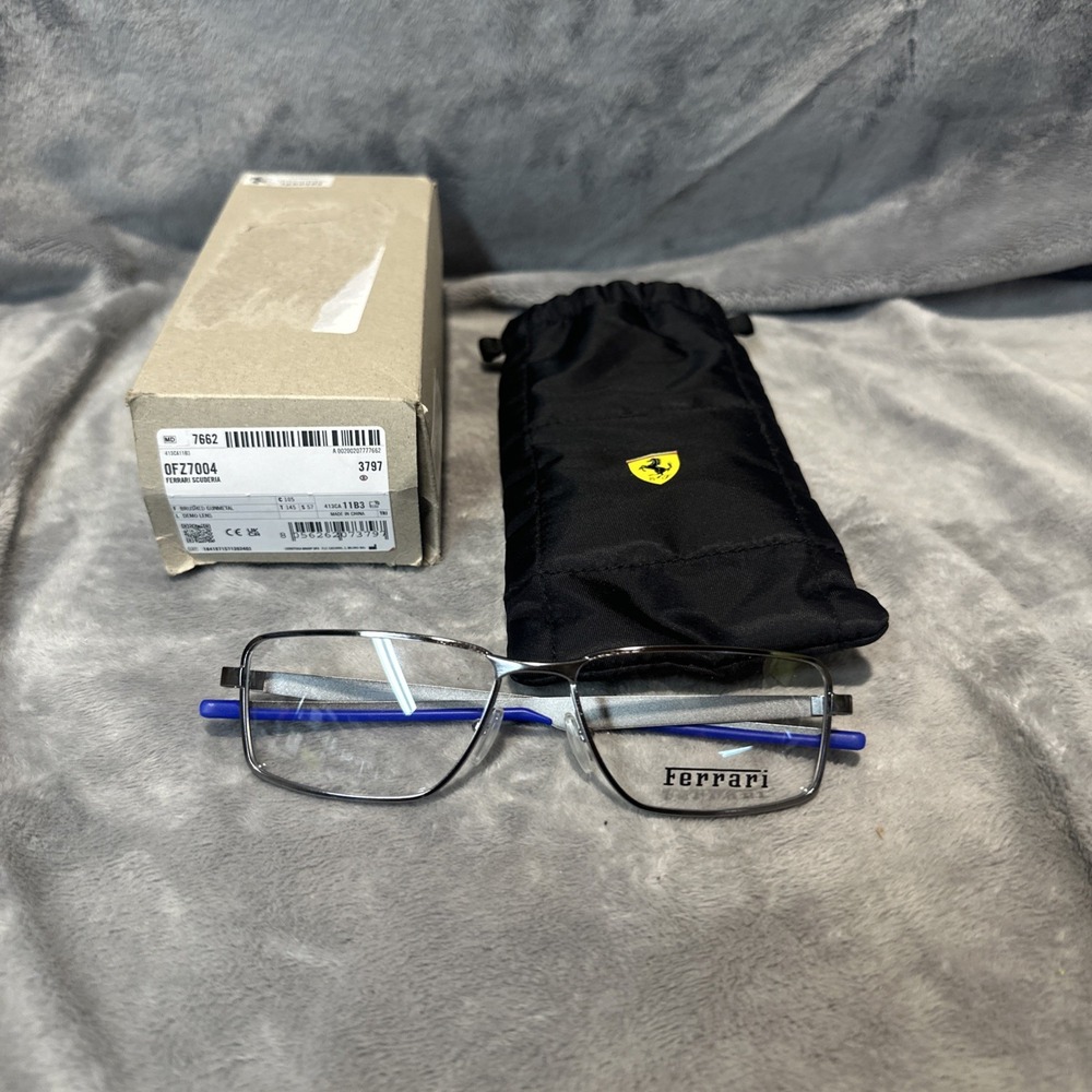 Ferrari Scuderia FZ 7004 Silver Eyeglass Frame METAL 57 mm / 2.24 in